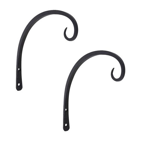 Achla Designs ACHLA Designs TSH-11-2 9 in. Downcurled Bracket; Black - Pack of 2 TSH-11-2
